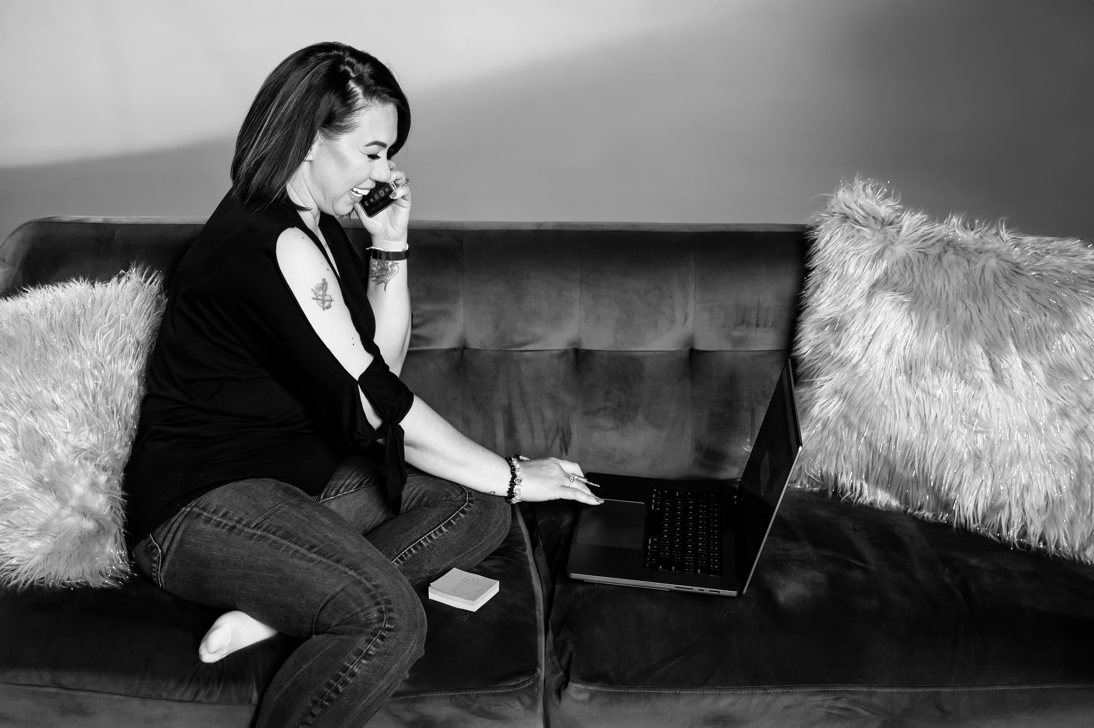 Woman having a conversation